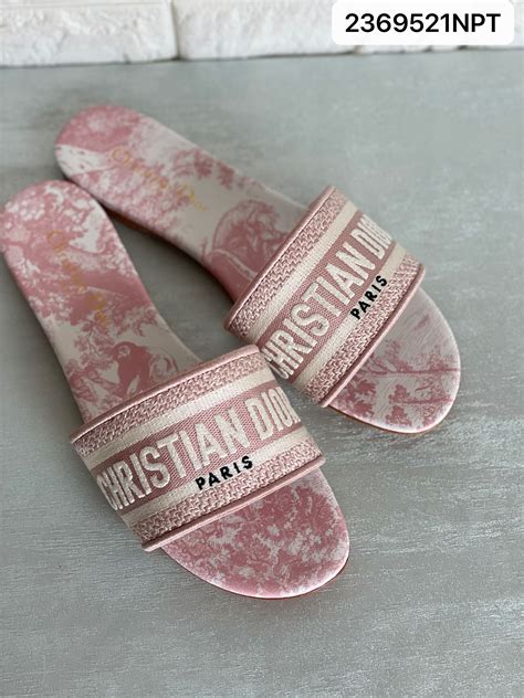 christian dior slides pink|Christian Dior sandals with strap.